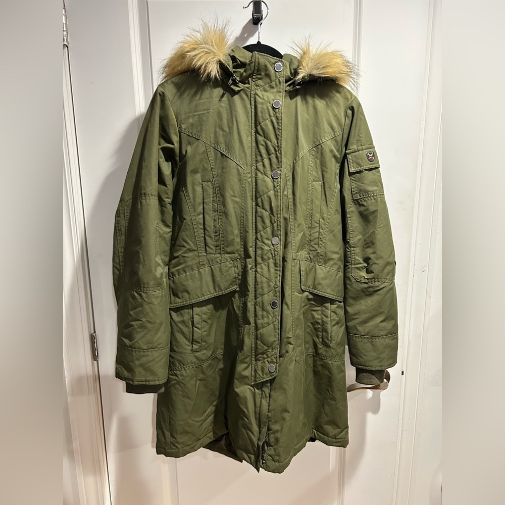 Madison Green Ski & Snow Jacket with Fur Trim